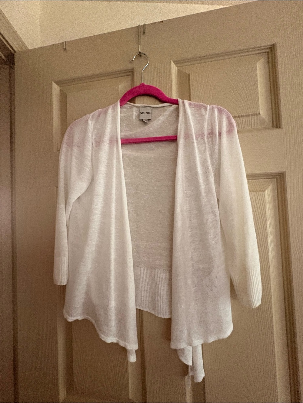 White Open-Front Lightweight Women's Sweater Cardigan